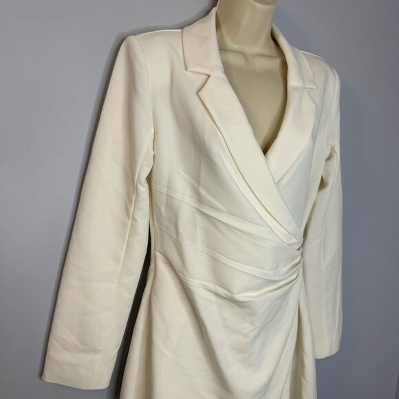 Abercrombie Wrap-Front Blazer Mini Dress Cream old Money Women's S New - Picture 4 of 13